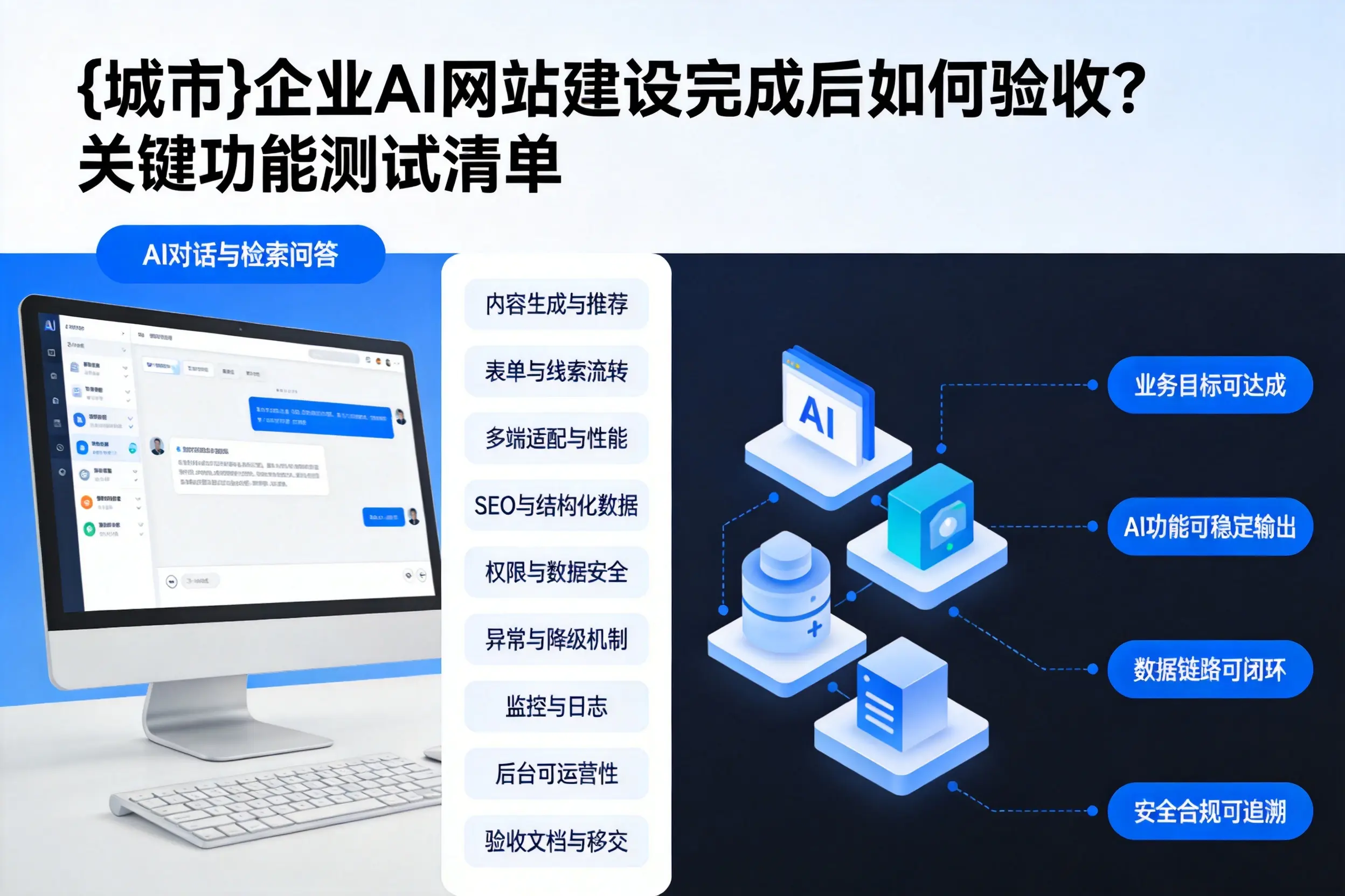 玉溪企业AI网站建设完成后如何验收?关键功能测试清单