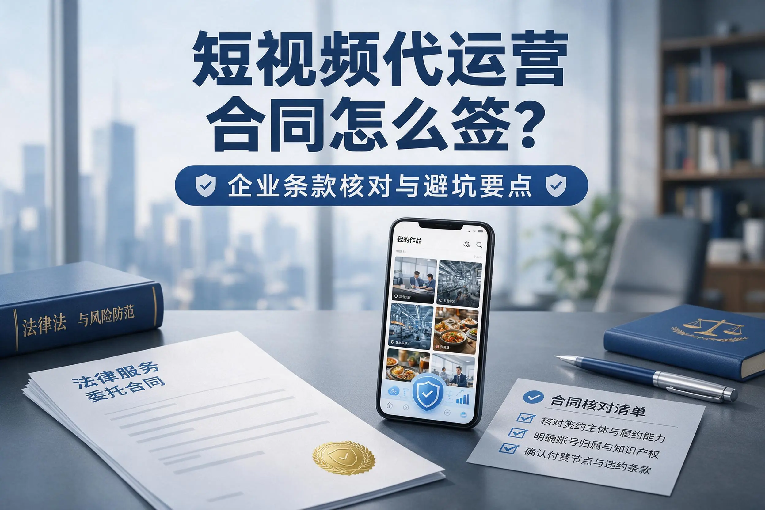 短视频代运营合同怎么签?玉溪企业条款核对与避坑要点