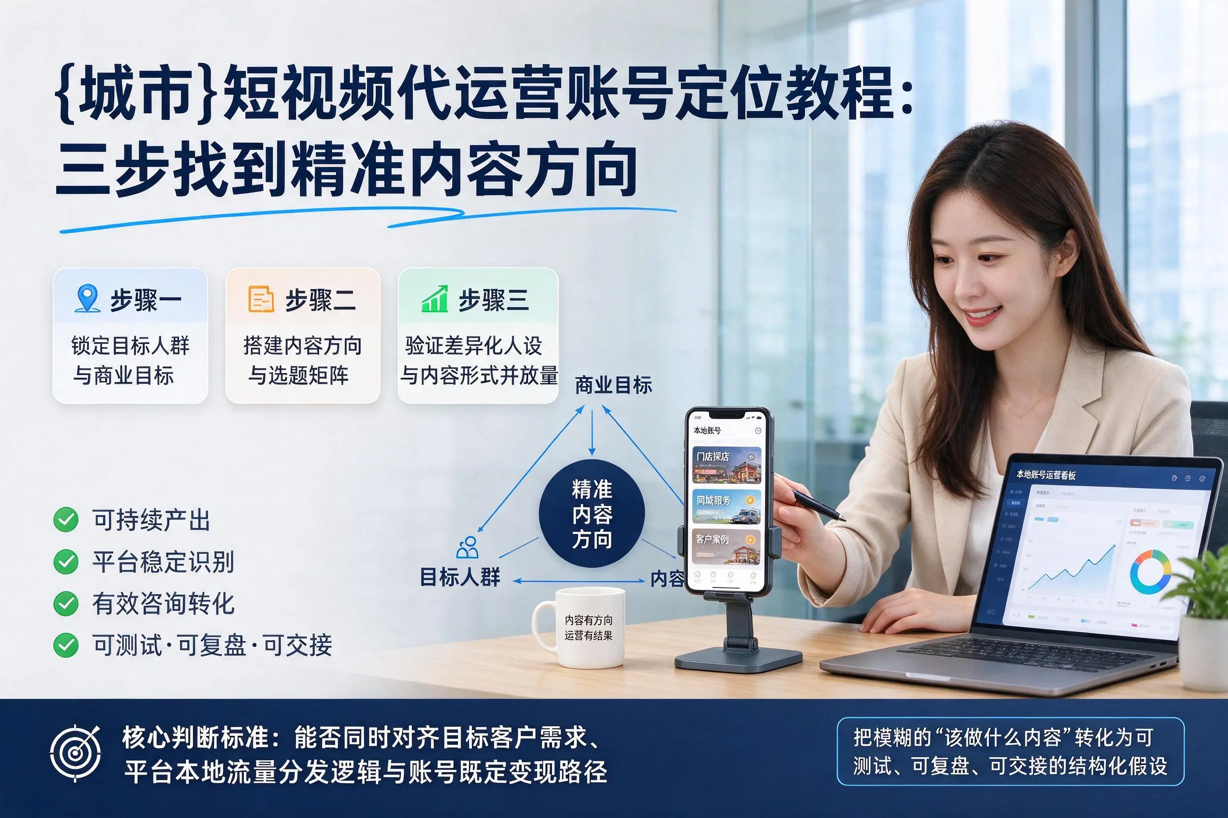 玉溪短视频代运营账号定位教程：三步找到精准内容方向