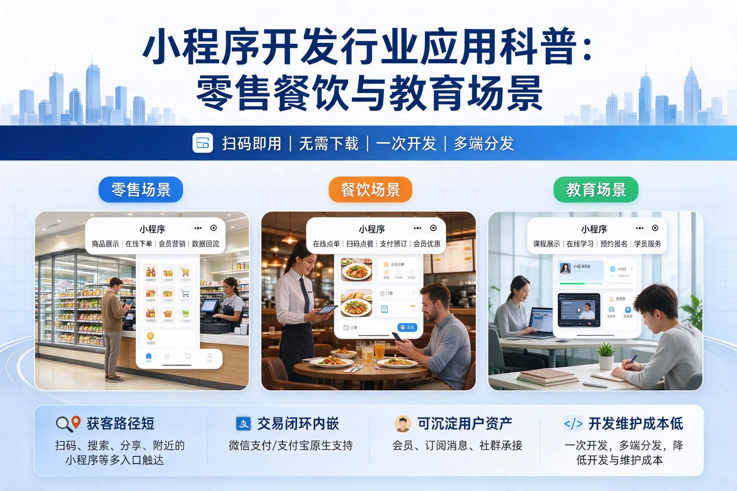 玉溪小程序开发行业应用科普：零售餐饮与教育场景