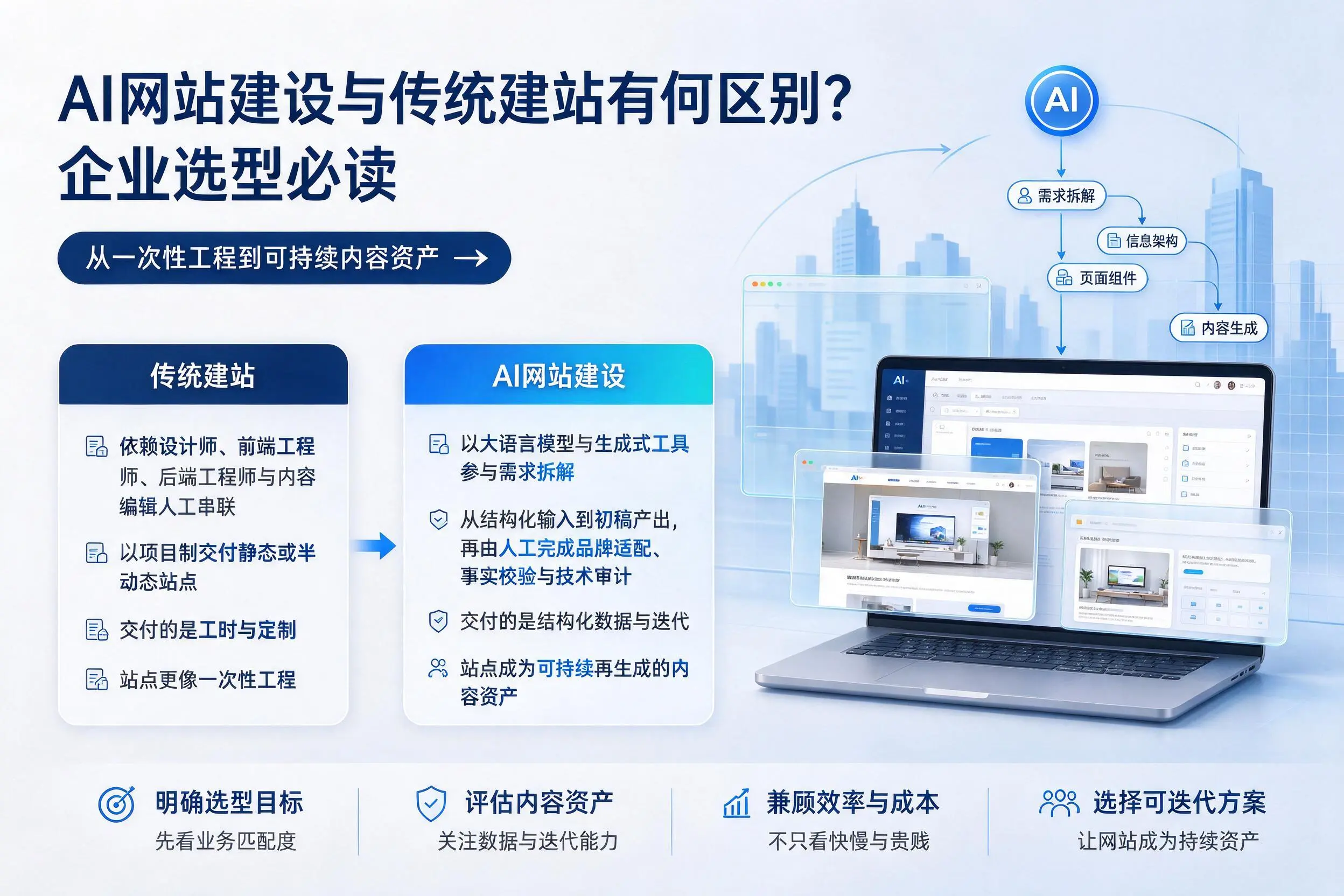 AI网站建设与传统建站有何区别？玉溪企业选型必读