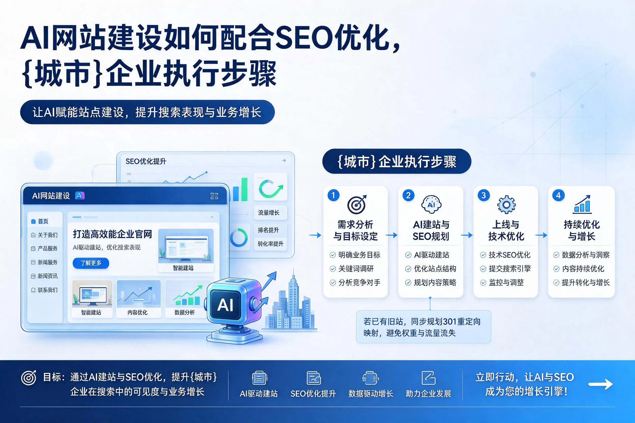 AI网站建设如何配合SEO优化，玉溪企业执行步骤
