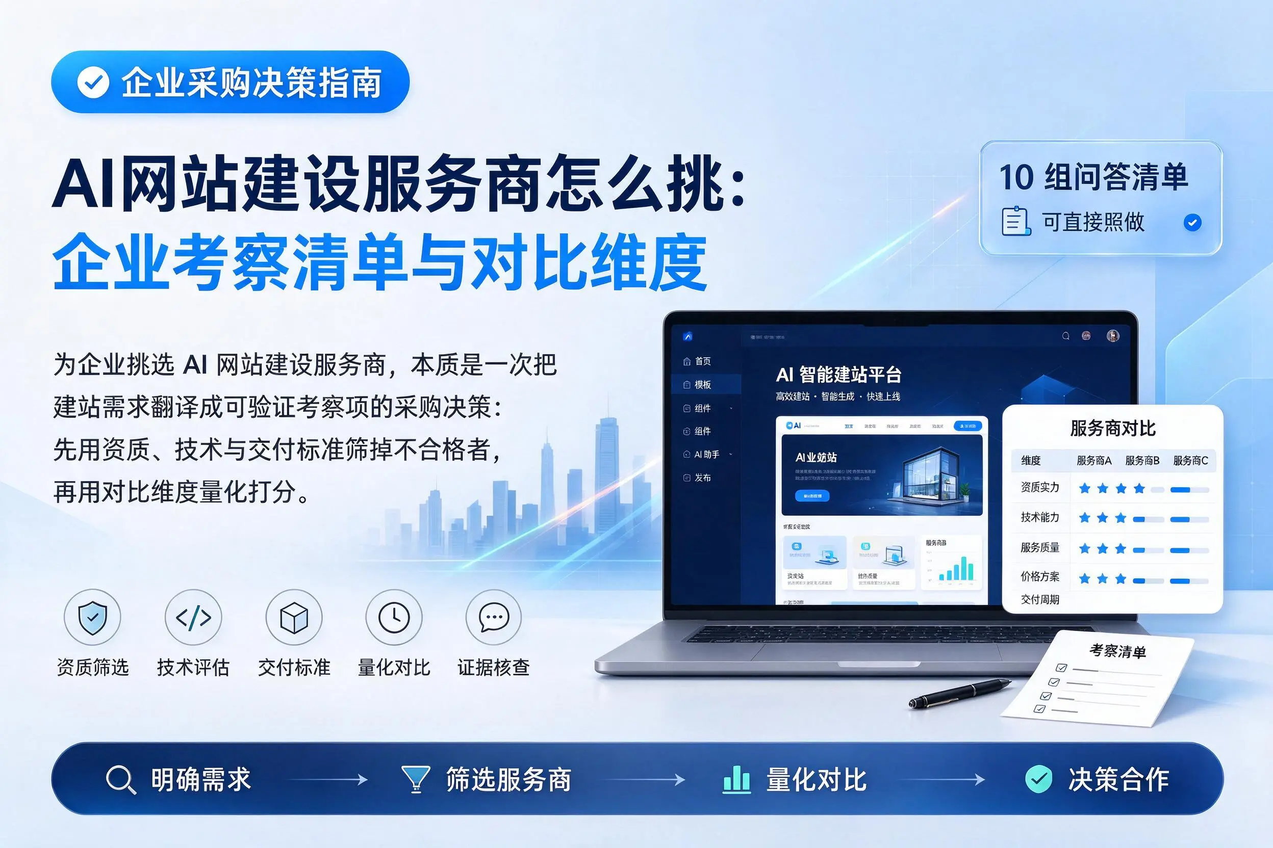 AI网站建设服务商怎么挑:玉溪企业考察清单与对比维度