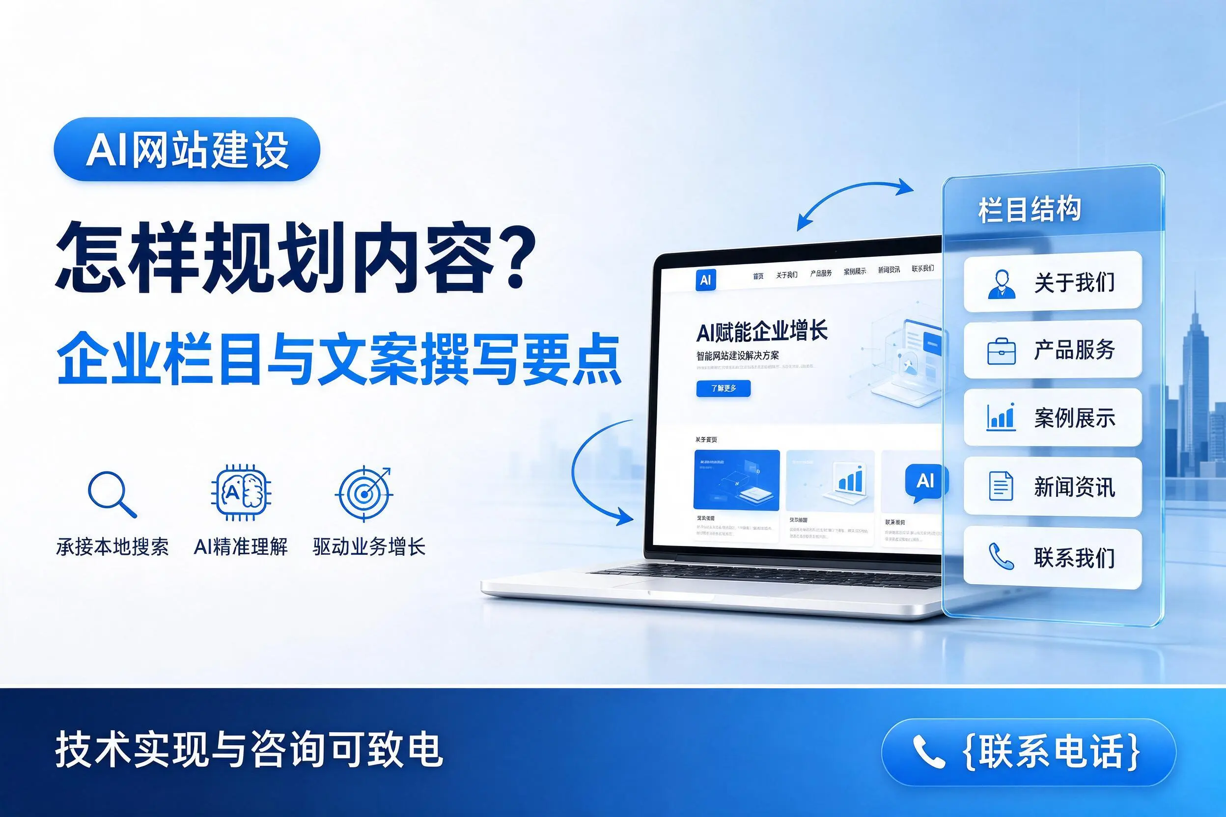 AI网站建设怎样规划内容？玉溪企业栏目与文案撰写要点