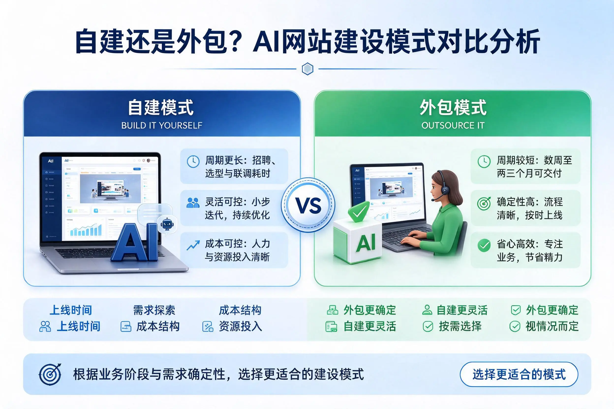 自建还是外包？玉溪AI网站建设模式对比分析