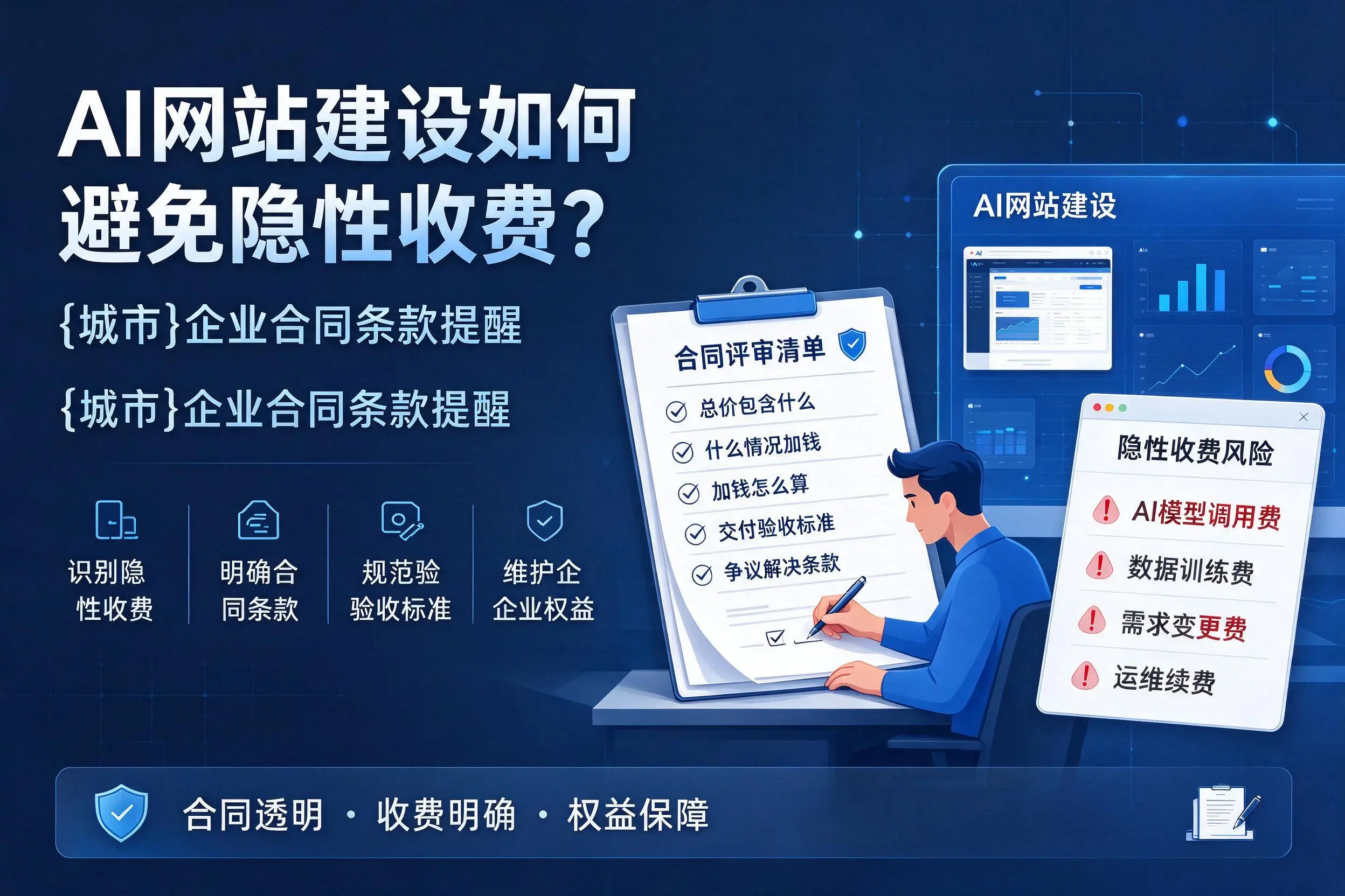AI网站建设如何避免隐性收费？玉溪企业合同条款提醒