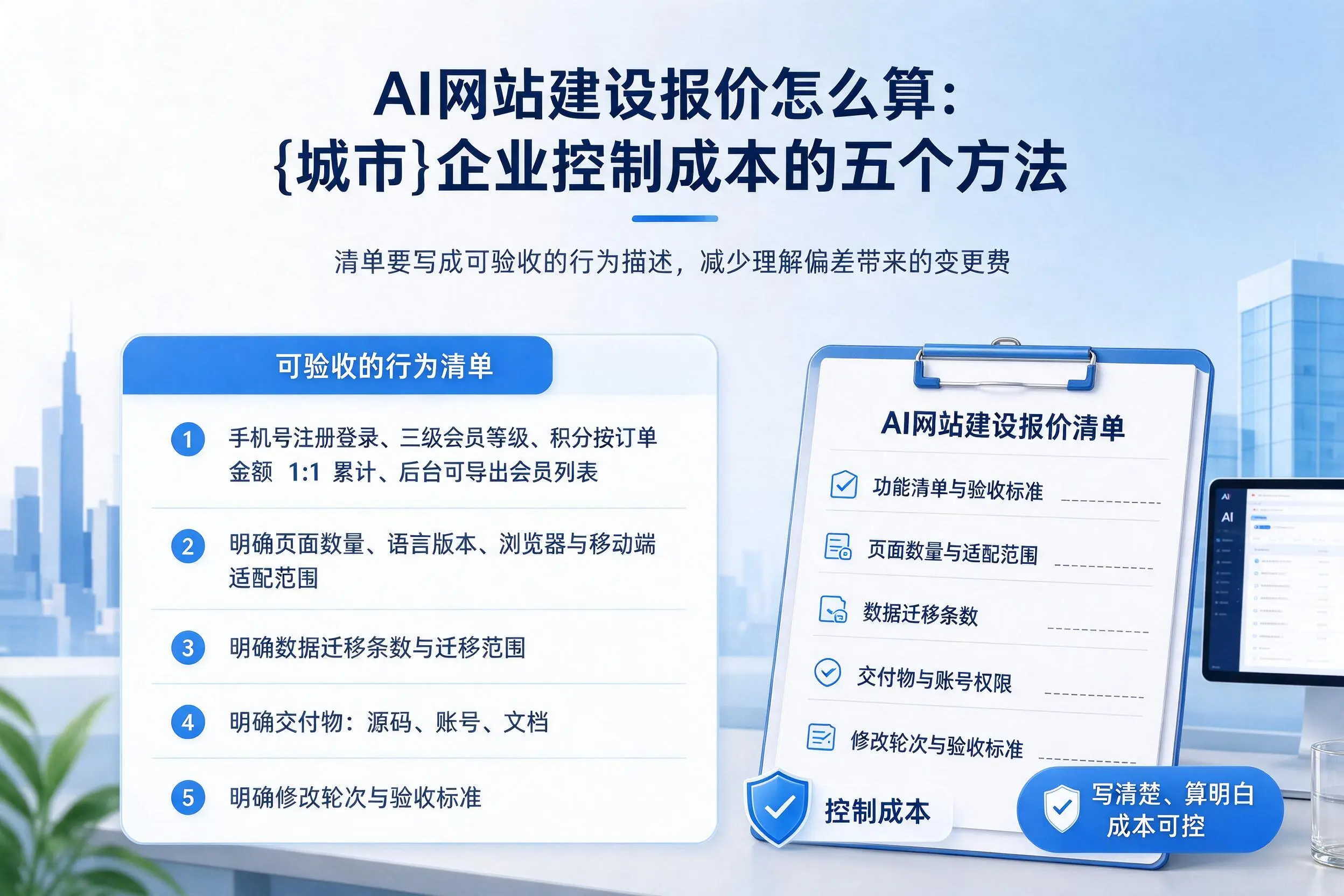 AI网站建设报价怎么算:玉溪企业控制成本的五个方法